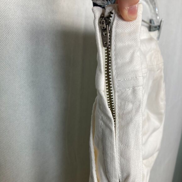 Talbots Jeans Womens Sz 8 White Side Zip Wide Leg Sailor Signature Pockets - Picture 5 of 12